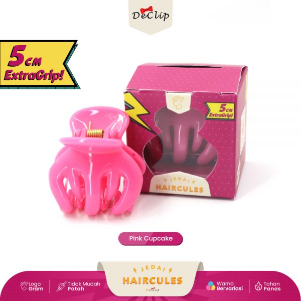 Jedai Haircules Declip Original Gigi 5 Ukuran 5cm Warna Pink Cupcake