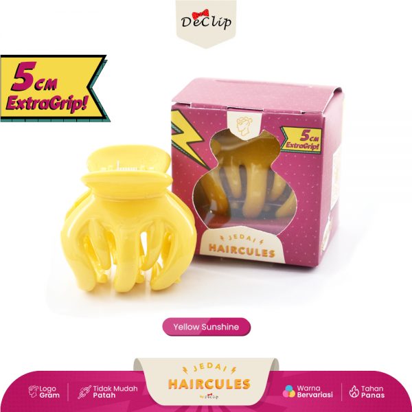 Jedai Haircules Declip Original Gigi 5 ukuran 5cm Warna Warna Yellow Sunshine