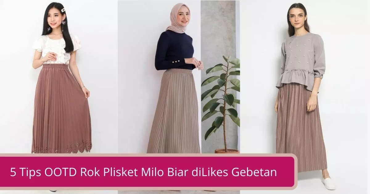 Gambar OOTD Rok Plisket Milo