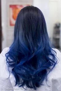 Dark Blue Balayage Highlight Rambut