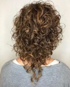 Medium Length V Cut Curly Hair