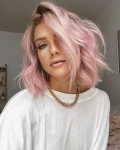 Rambut warna pink pastel