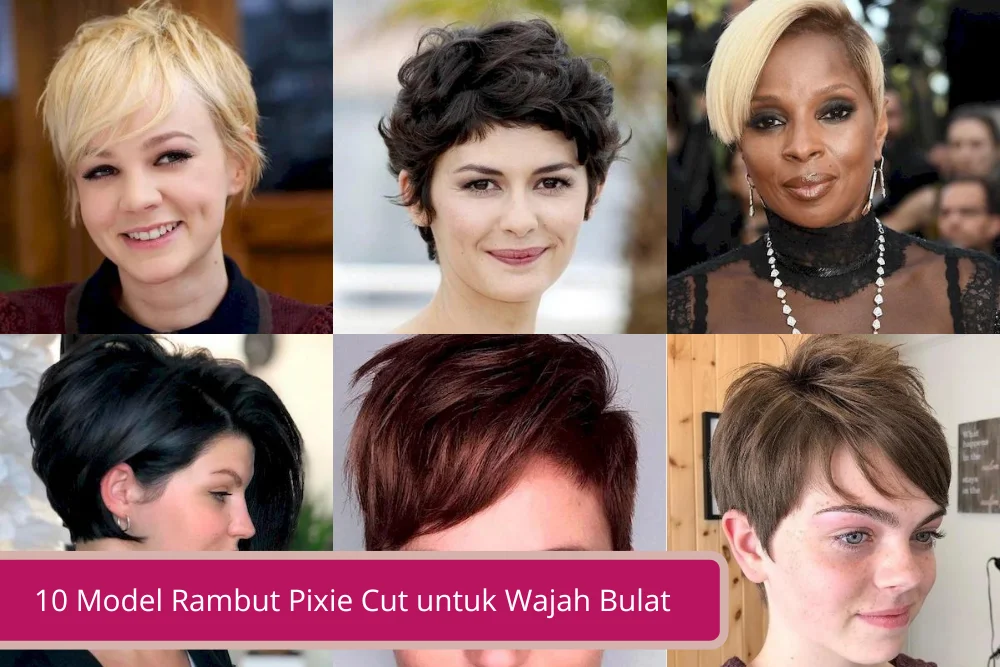 Gambar 10 Model Rambut Pixie Cut untuk Wajah Bulat