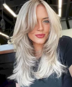 White Blonde Long Layers
