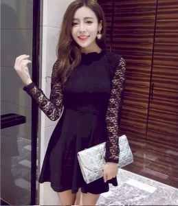 Dress lace hitam