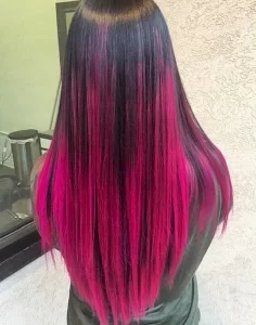 Black to Pink Ombre Warna Rambut Ombre Pink