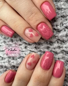 3D Pink Nails Pink Nail Art