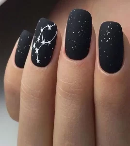 Astrology Nails Nail Art Warna Hitam