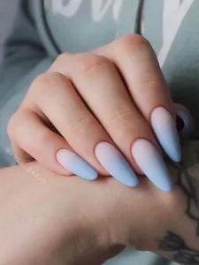 Blue Grey Matte Ombre ombre nail art