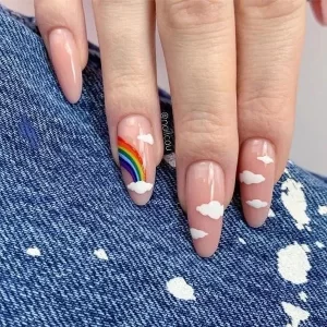 Clouds and Rainbows Nails