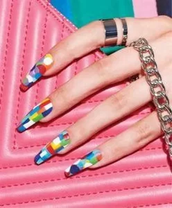 Color Block Nails nail art polos