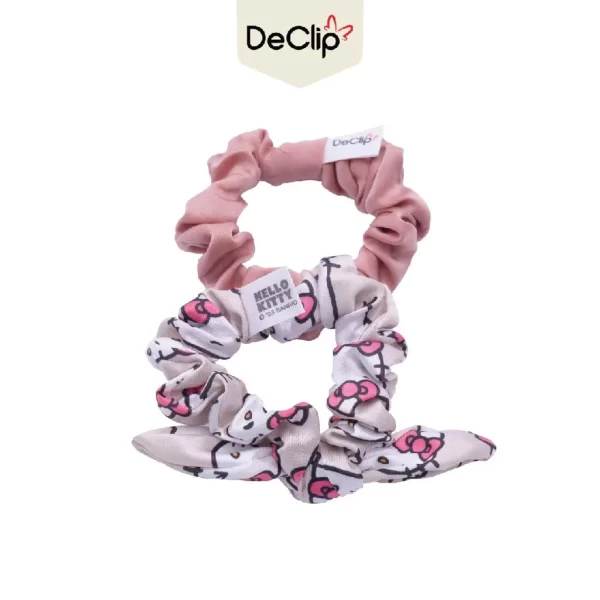 DeClip Scrunchie Satin Kelinci Set Motif Hello Kitty 6