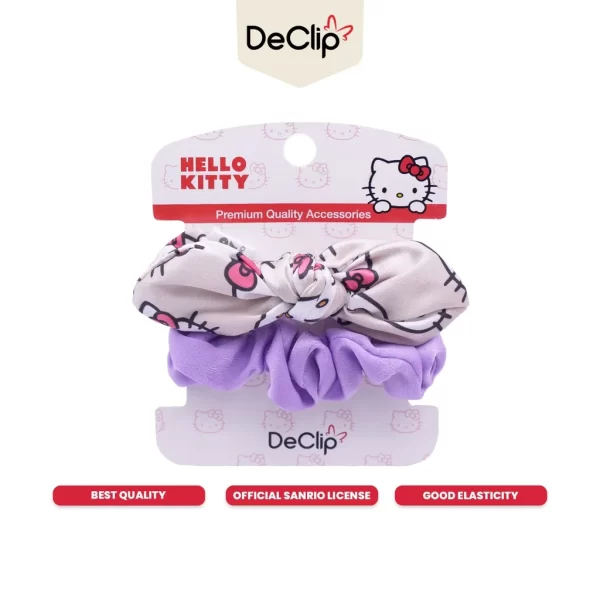 DeClip Scrunchie Satin Kelinci Set Motif Hello Kitty 8