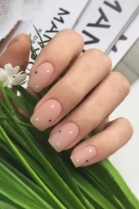 Dotted Nude Nail Art