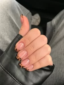French Tip Leopard Nails Nail Art Leopard