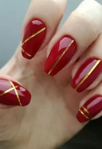 Geometric Design Red and Gold