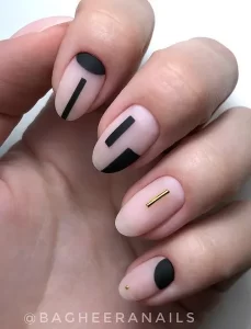Geometric Nail Art nail art simple 2 warna