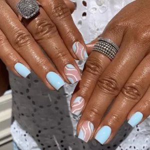 Light blue with Freehand Design