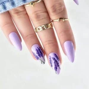 Lilac Lavender Nails Nail Art Bunga