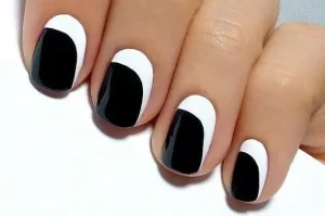 Monochrome Nail Art nail art kuku pendek