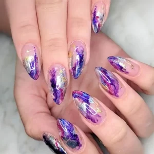 Purple Prism Nail Art Ungu