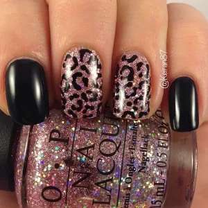 Sparkly Leopard Nails