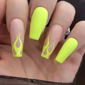 Yellow Flame Nails