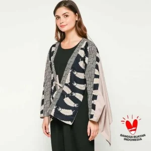 Blazer Batik Model Asimetris inspirasi blazer batik modern wanita