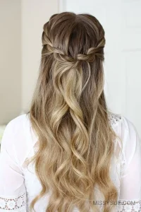 Half up and down braid