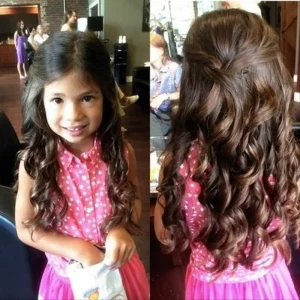Loose wavy curls model rambut anak perempuan keriting